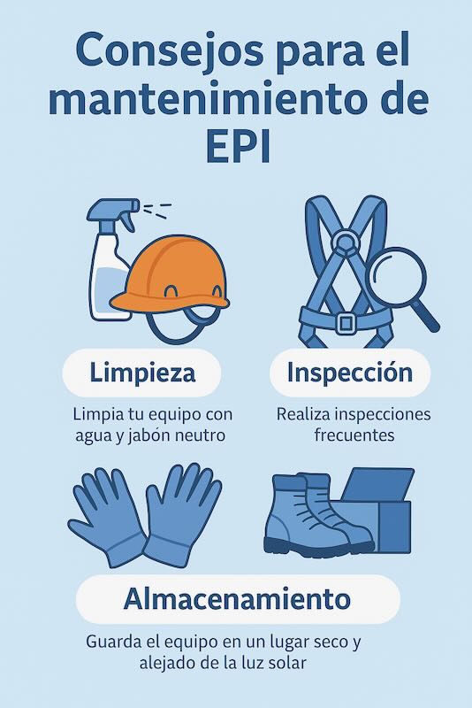 Consejos para el mantenimiento de EPI