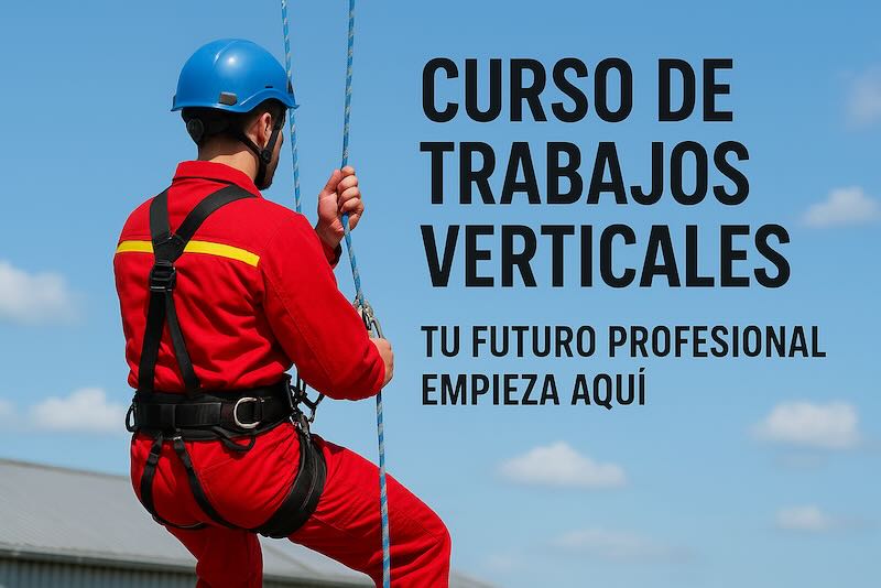 Alumnos realizando prácticas en el curso de trabajos verticales