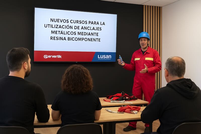 cursos de anclajes metálicos con resina bicomponente