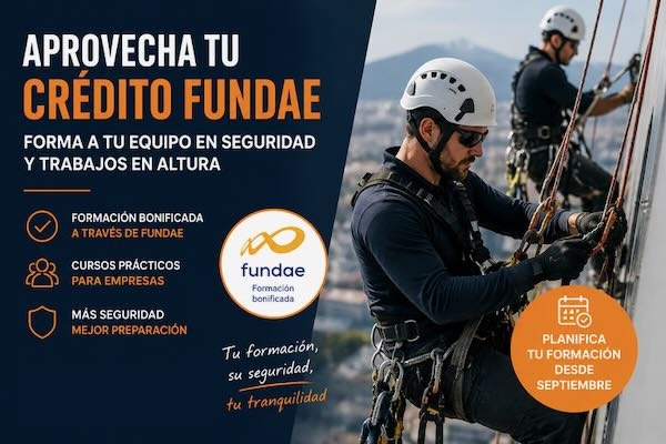 Cursos FUNDAE de formación en seguridad y trabajos en altura para empresas - Servertik